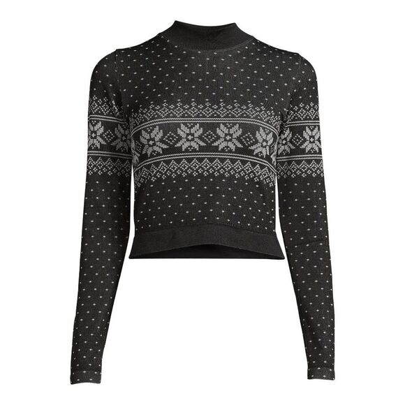 Avia Fairisle Mock Neck Sweater Workout Top Sz 2XL NEW - Picture 4 of 10